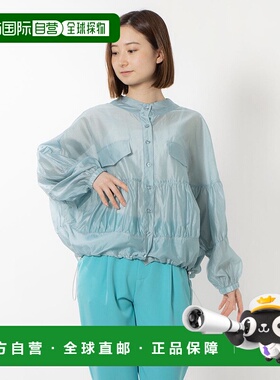 日本直邮RANAN 清凉感薄款衬衫式开衫 [R05096EW12136] 蓝色