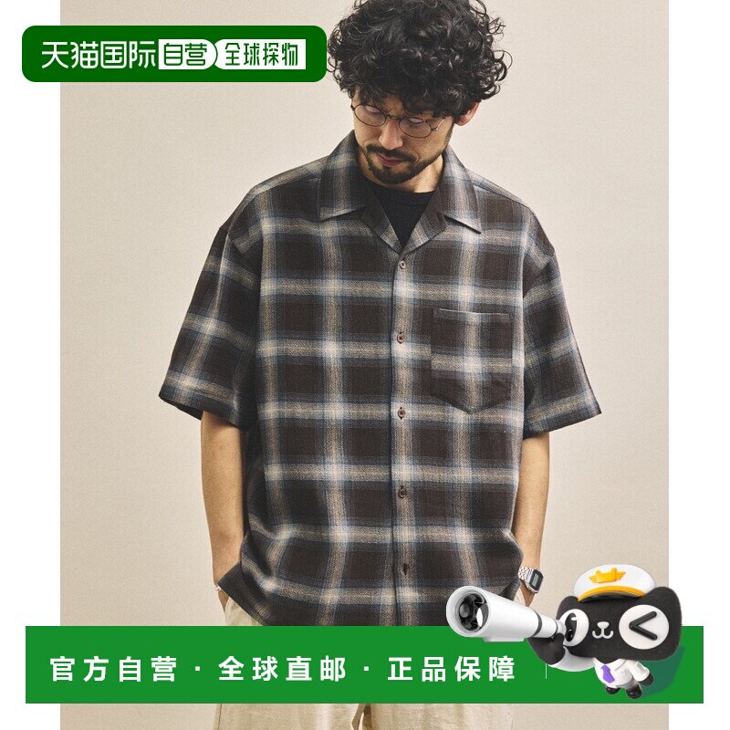 1h可退 日本直邮FREAK'S STORE 男装 先染渐变格纹透视短袖衬衫 1