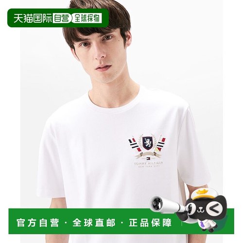 日本直邮TOMMY HILFIGER 希尔菲格徽章交织T 上衣 [TO3203EM01236