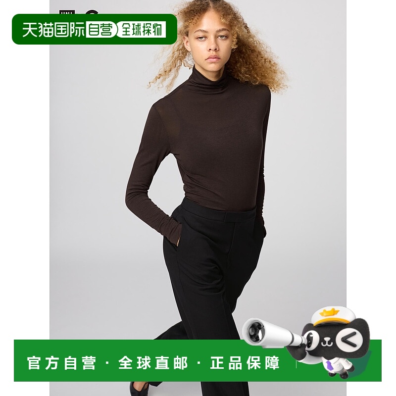 日潮跑腿UNIQLO优衣库 保暖 Heattech 羊绒混纺高领 T 恤/长袖 47