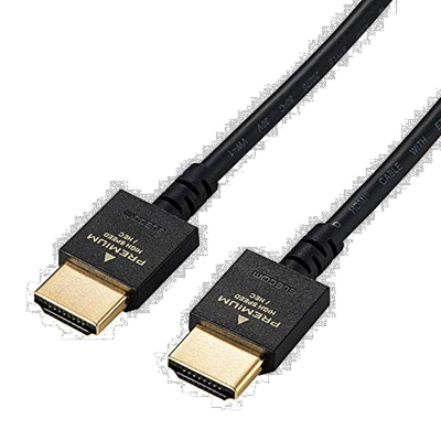 【日本直邮】ELECOM高速HDMI数据线1m Premium4k/3D/音频回传极细