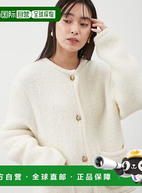 1h可退 日本直邮Mila Owen 金扣仿羊羔绒针织开衫