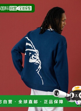 日本直邮XLARGE 男女同款 OG脸图案 半开襟针织衫 101254015004