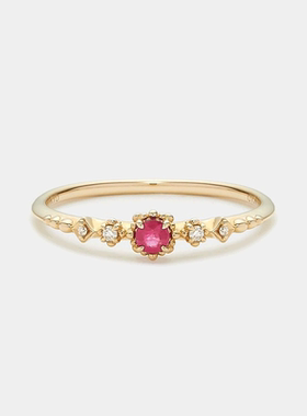 1h可退 日本直邮NOJESS女士K10红宝石戒指 Pocket Ring系列 温暖