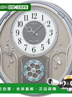 【日本直邮】Seiko精工 石英挂钟 三重选择旋律 银色 AM401S