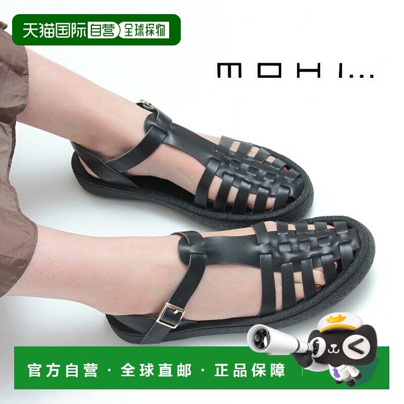 日本直邮MOHI Gurkha 凉鞋 系带平底真皮真皮低跟黑色女士 609-1,女鞋,时装凉鞋,淘宝优惠券,粉丝福利购,淘宝优惠卷