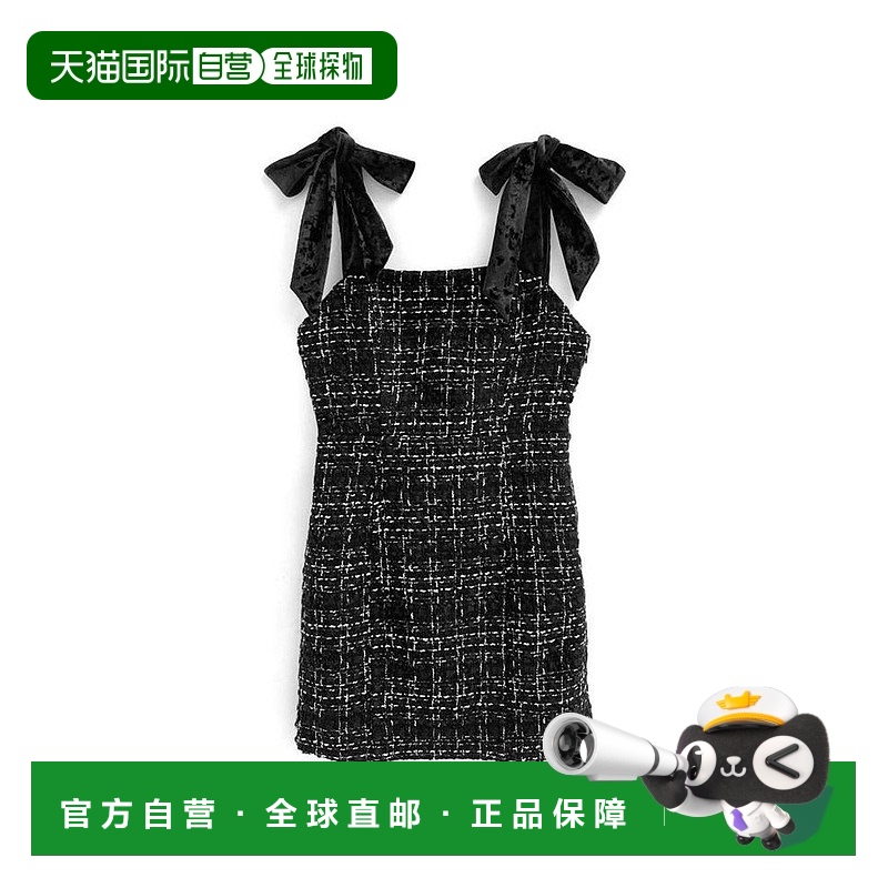 日本直邮日潮 GRL 天鹅绒缎带呢子迷你连衣裙 pp182显瘦