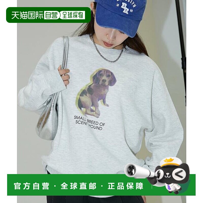 1h可退 日本直邮官方授权 PUBLUX 狗狗照片印花加绒卫衣套头衫