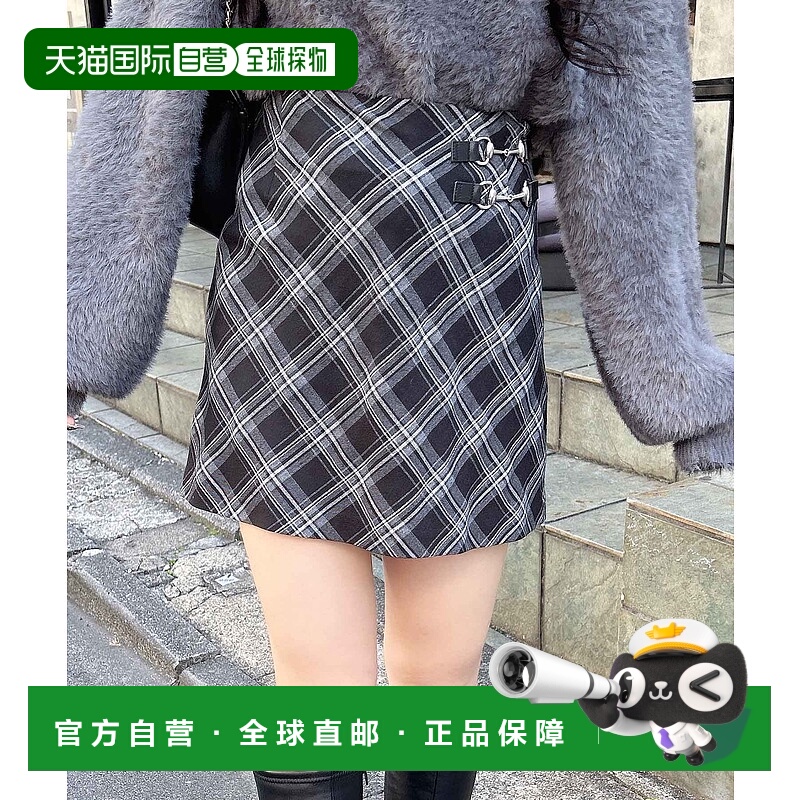 1h可退 日本直邮INGNI女士检查格纹紧身迷你裙裤 1254300315