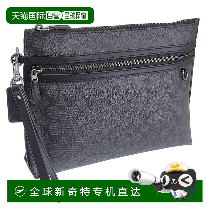 日本直邮Coach 男士手拿包 Outlet 炭灰色 CY985QBMI5 COACH