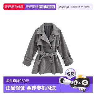 kz568 双领2Way蝴蝶结带假毛呢风衣 日本直邮日潮 GRL