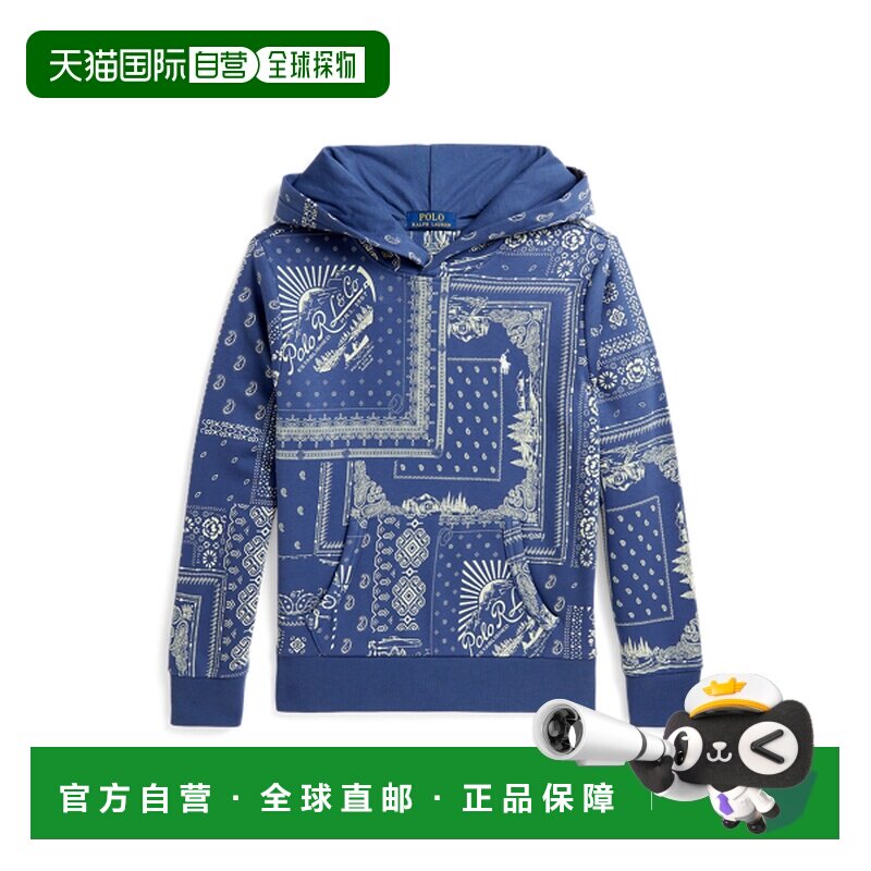 日本直邮RALPH LAUREN 印花围巾图案法式毛圈连帽卫衣