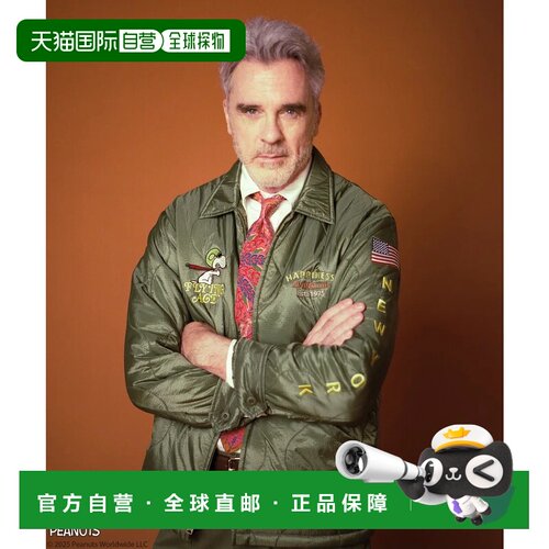 日本直邮AVIREX与PEANUTS联名绗缝夹克飞行王牌鼠尾草绿外套