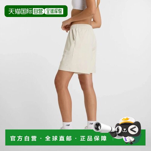 日本直邮New Balance 女士运动短裤 米色 7英寸无内衬 健身训练