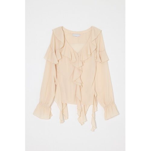 日本直邮MOUSSY 女士 雪纺荷叶边衬衫 010JS3302071