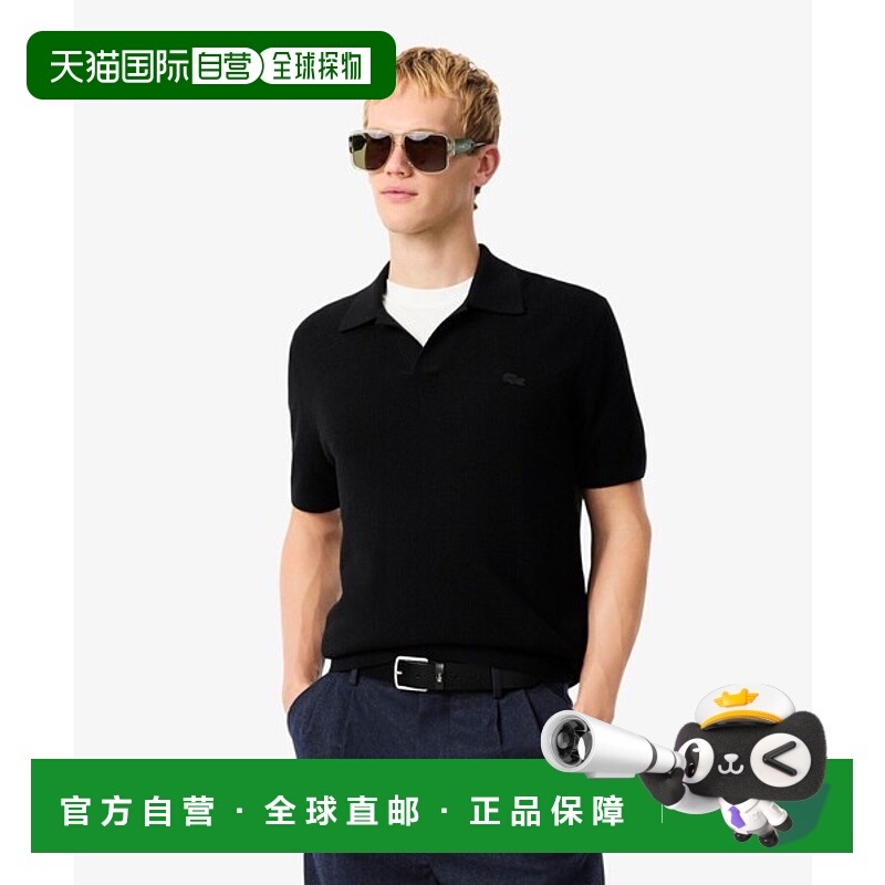 日潮跑腿LACOSTE法国鳄鱼 男女款开领华夫格针织毛衣 AH5186-99