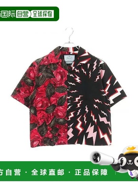 日本直邮中古Prada普拉达男A级95新tops上衣棉上衣黑色男装