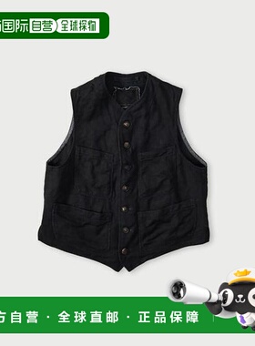 日本直邮45R 亚麻人字纹 908 靛蓝 背心