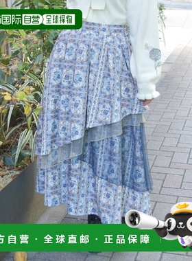 1h可退 日本直邮axes femme 女装 罗斯彩绘玻璃图案 不对称裙摆设