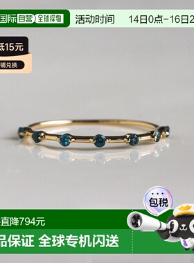 1h可退 日本直邮cui-cui 女士 伦敦蓝托帕石戒指 K10黄金 756777