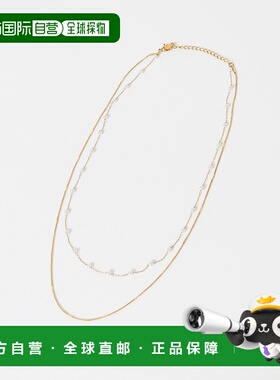 1h可退 日本直邮SMELLY 女士 纤细双层珍珠项链 医用不锈钢材质