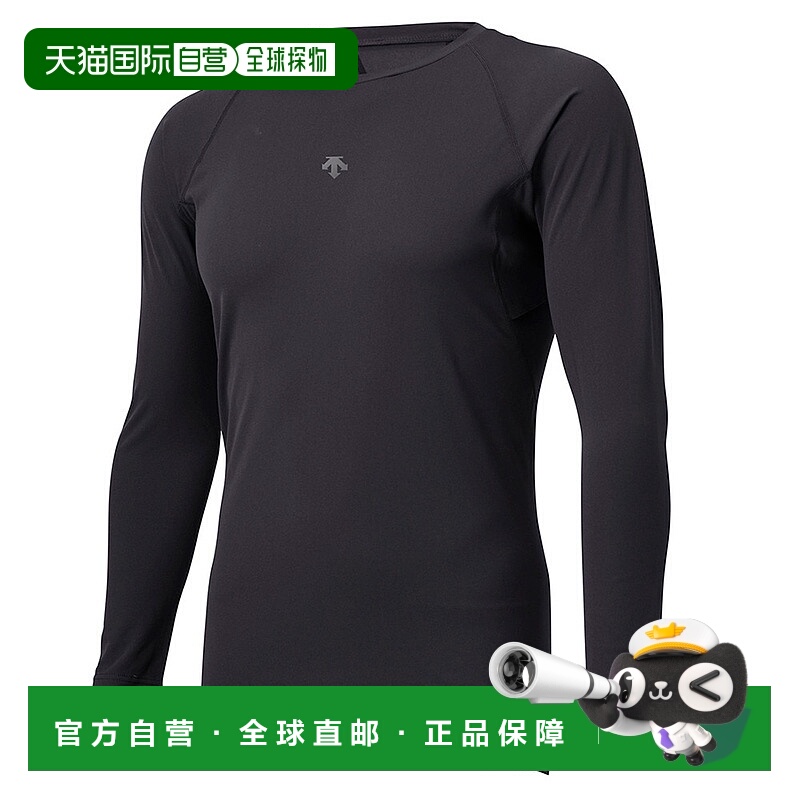 日潮跑腿DESCENTE迪桑特 男款棒球圆领长袖T恤 black SDB5SUD20M