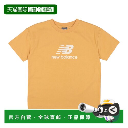 日本直邮New Balance NB DRY 堆叠标志 儿童短袖T恤 橙色速干