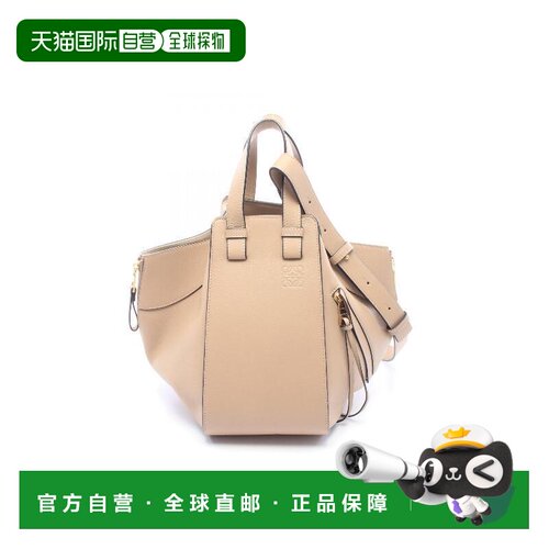 日本直邮中古vintage二奢Loewe罗意威女包A级95新牛皮手提包浅褐