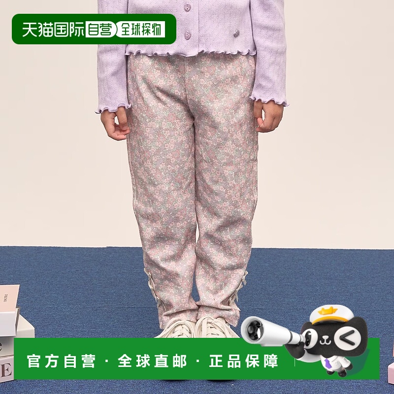 1h可退 日本直邮Lycee mine 儿童 防污速干 弹力直筒长裤 裾边蝴