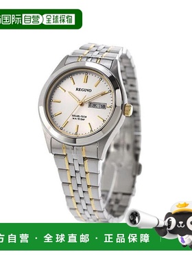 日本直邮Citizen西铁城REGUNO男女同款银x金手表圆形指针式