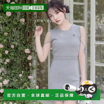 日本直邮日潮 michellmacaron透视针织迷你连衣裙SJJ0243XC尼龙