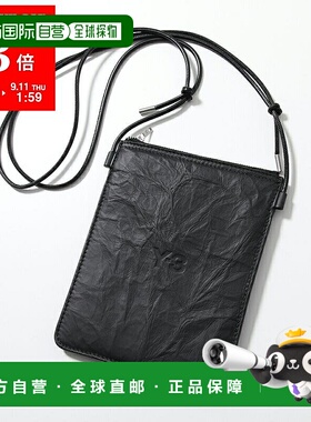 日本直邮Y-3 斜挎包 CROSS BODY JD2914 男士徽标皮革手提包 黑色