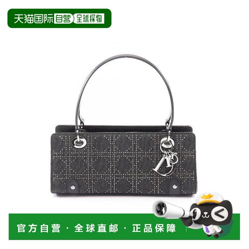 日本直邮中古二奢Dior迪奥女包B级9新Canage牛仔布手提包黑色