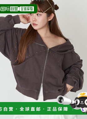 1h可退 日本直邮Ray Cassin 女装 宽松短款连帽卫衣 钉珠设计 RCN