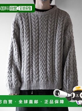 1h可退 日本直邮RUUBON男女同款宽松3.5G罗纹针织毛衣立体绞花设