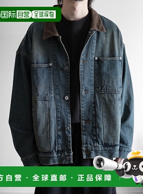 1h可退 日本直邮RUUBON男女同款灯芯绒领丹宁工装外套 宽松半开襟