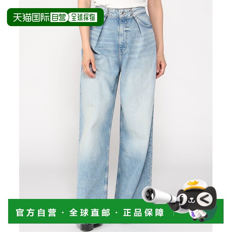 日本直邮GUESS 宽腿牛仔裤 可调节款直筒裤