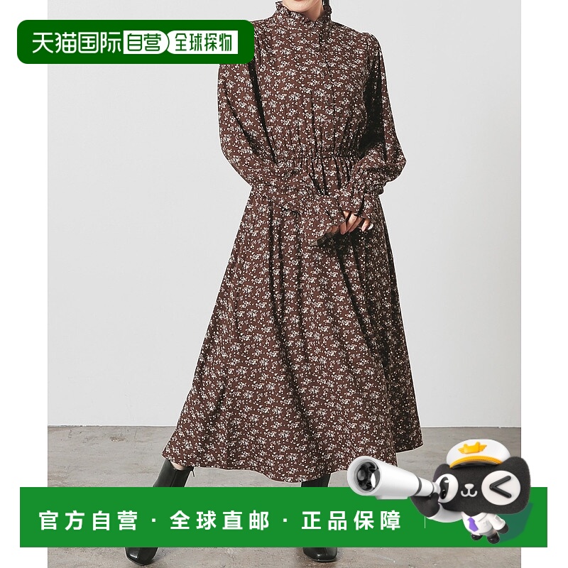 1h可退 日本直邮Honeys 女装 荷叶边立领连衣裙 弹力收腰设计 557