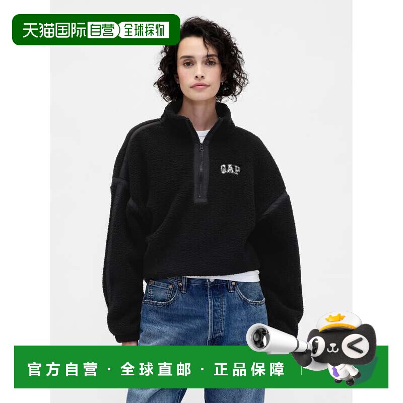 日本直邮GAP 女士再生大码短款半拉链卫衣长袖图片