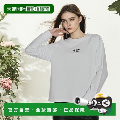 1h可退 日本直邮BEAMS HEART 刺绣标志长袖T恤针织 简约百搭秋冬