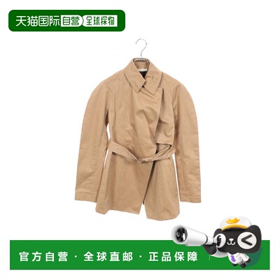日本直邮中古Celine赛琳女A级95新coat风衣外套棉外套浅褐色