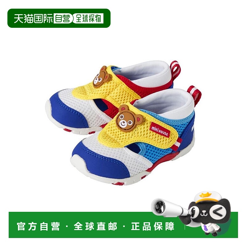 日本直邮日潮 MIKIHOUSE网面小兔小熊透气凉鞋二三段12-9301-147