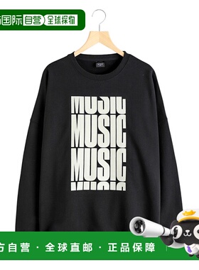 1h可退 日本直邮ISNESS MUSIC 男士宽松圆领印花卫衣 MUSICDELAYS