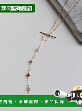1h可退 日本直邮cui-cui 多彩宝石 Y字项链 K10YG 783395吊坠