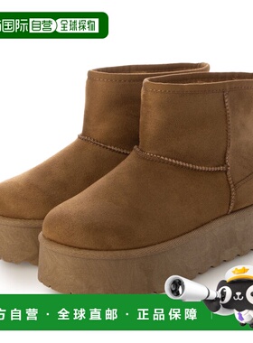 日本直邮VIVIAN 厚底毛绒靴（驼色绒面革）