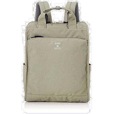 【日本直邮】Anello阿耐洛 女款双肩背包电脑包 灰米色 GTM0171