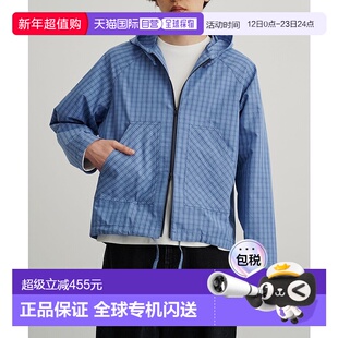 1h可退 日本直邮PUBLIC TOKYO 男士轻盈格纹连帽衬衫 155200005