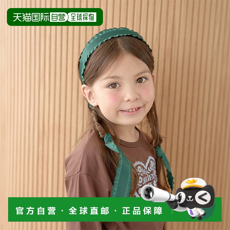 日本直邮Lycee Mine 褶边丝带发带 适合儿童的多功能时尚配饰 红