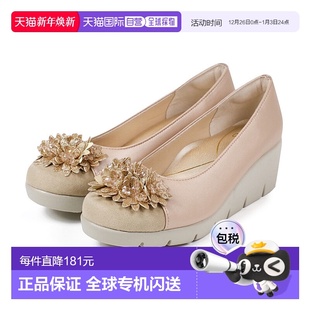 日本直邮FIRST 39618 CONTACT女士5.5CM舒适坡跟浅口除臭鞋