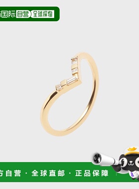 日潮跑腿COCOSHNIK K18 长方形钻石 x 公主方形切割 4 石 V 形戒